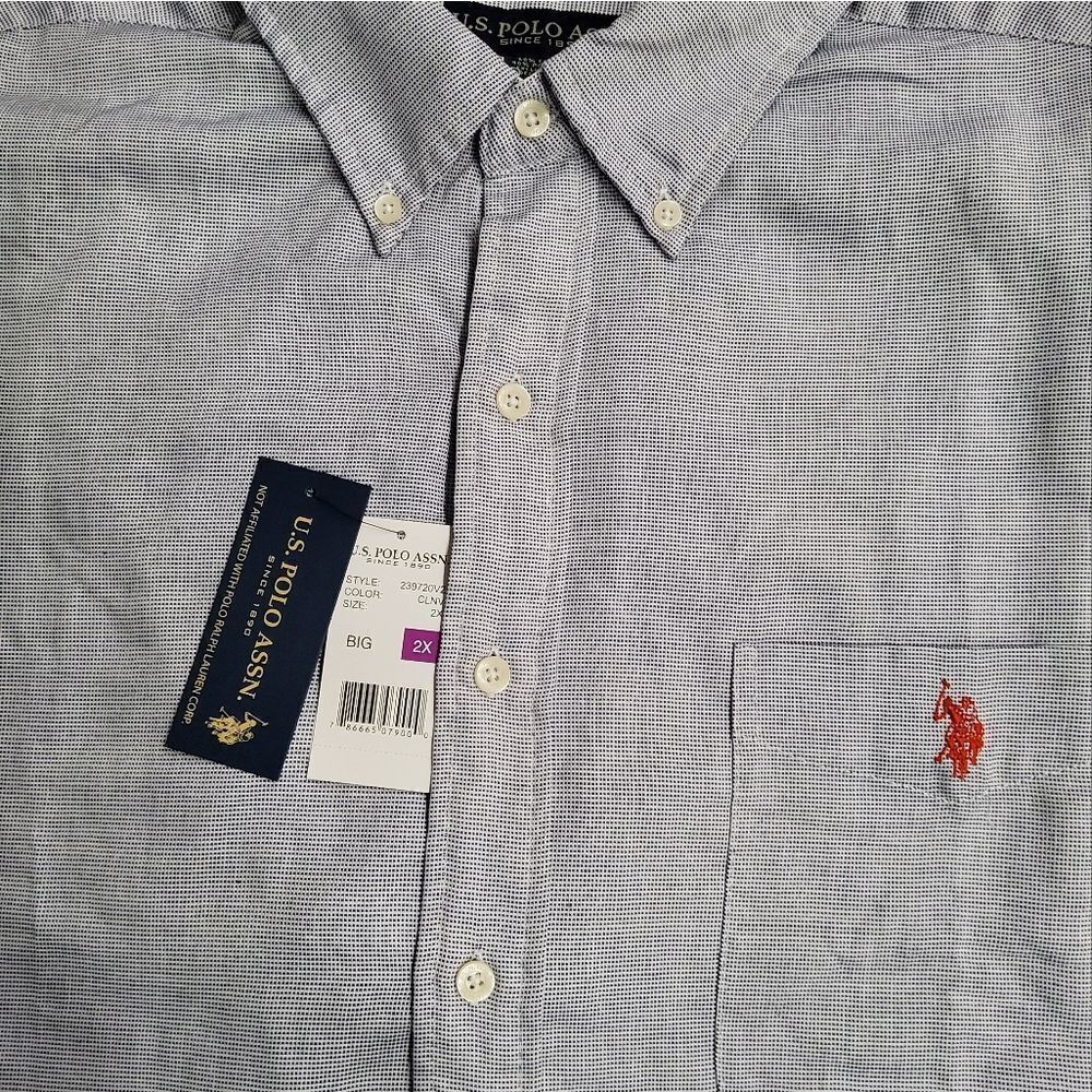 NWT U.S.POLO ASSN.Men's Short Sleeve Dress Shirt Size XXL